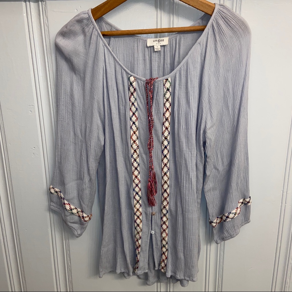 Umgee Button-Down Drawstring Top